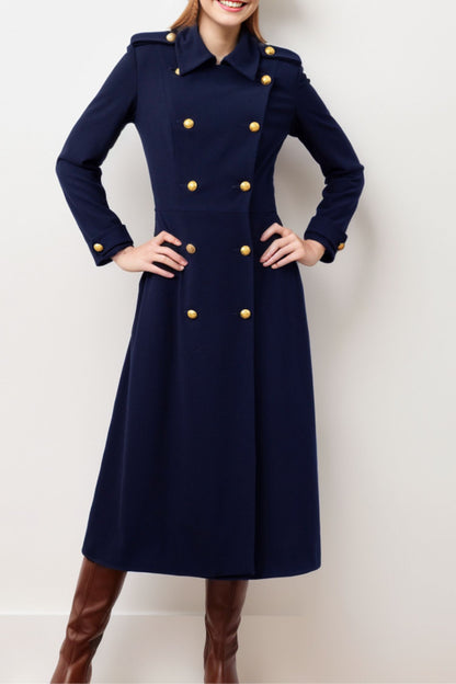 Double breasted military winter wool coat 5180