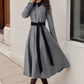 Gray Swing Fit and Flare Wool Dress 5247