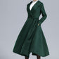 Dark Green Fit and Flare Wool Coat 3242