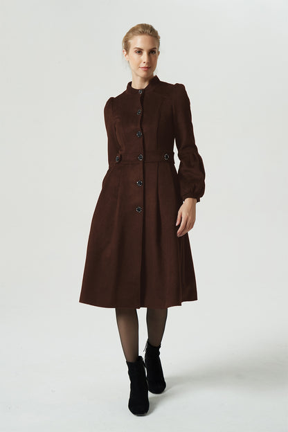 womens fit and flare dress coat 6312