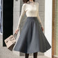 Winter Gray Midi Wool Skirt 4130