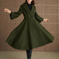 Green princess long winter wool coat 5364