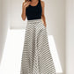 Maxi a line stripled summer linen skirt 5120