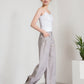 women's casual grey linen baggy pants 5916