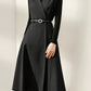 Midi sleeveless winter wool dress women 5278