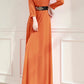 Elegant maxi orange summer chiffon dress 5071