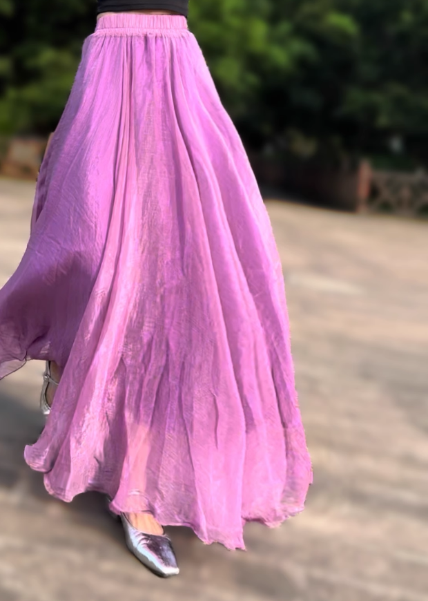 Long prom swing chiffon skirt women 6183- purple