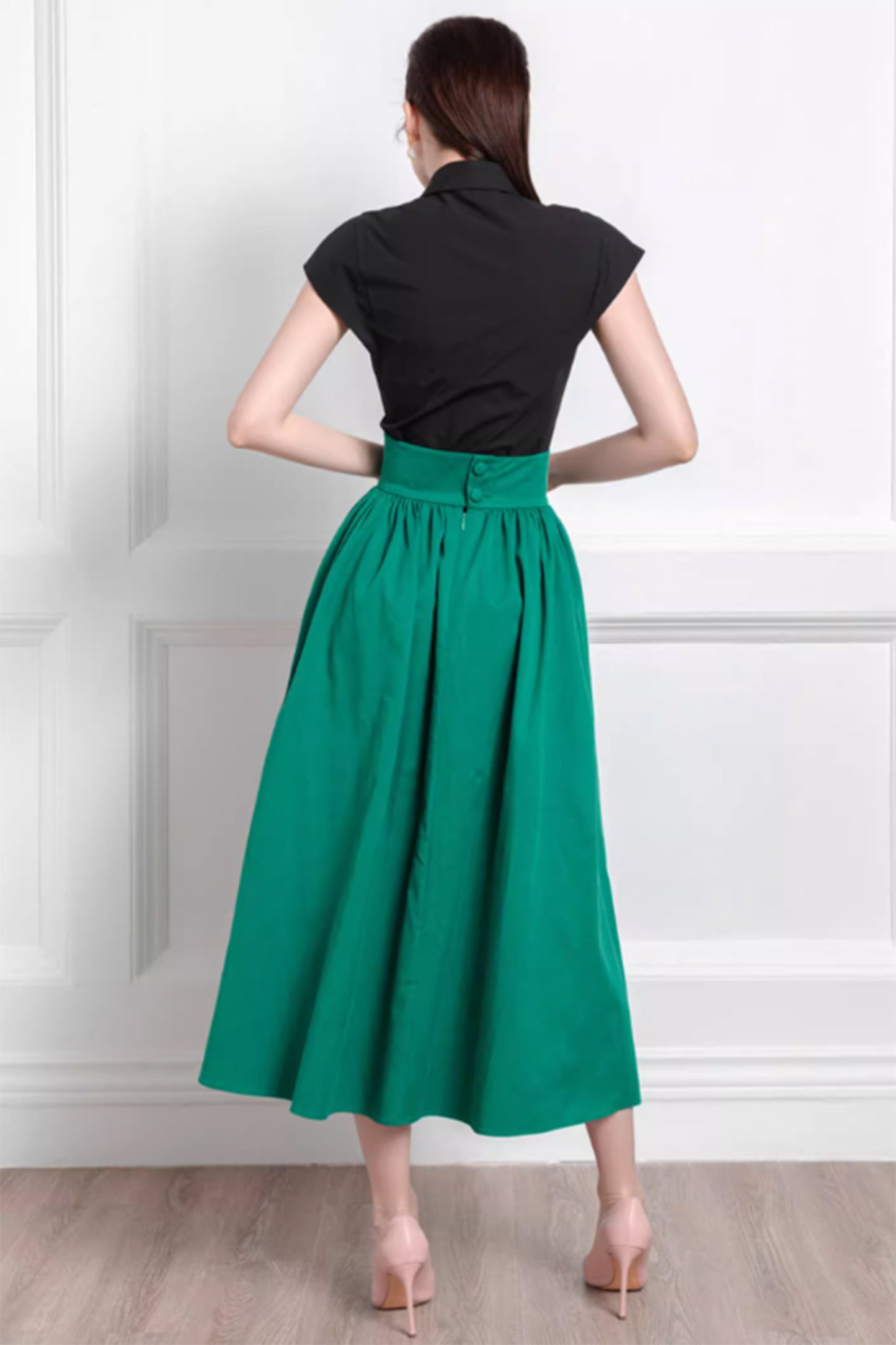 High waist a line womens skirt 4868