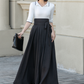 Elegant Flow: Stylish High-Waist Black Maxi Skirt 4900