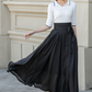 Elegant Flow: Stylish High-Waist Black Maxi Skirt 4900