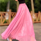 Long prom swing chiffon skirt women 6183- Lotus Pink