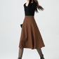 A line brown winter wool skirt 5316