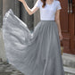 Grey Women Swing long Maxi Skirt 5788