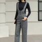 Long Suspender Wool Pants Women 6428
