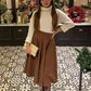 High Waist Flared Wool Winter Skirt 4744