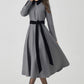 Gray Swing Fit and Flare Wool Dress 4524