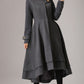 vintage inspired swing maxi dress coat with layered hem line 0761#