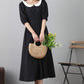 Vintage inspired cotton linen dress 2559