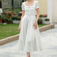 White Linen Midi swing Dress 5980