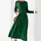 Women Long Sleeve Maxi Linen Dress 3830