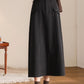 A line black midi winter wool skirt 5467