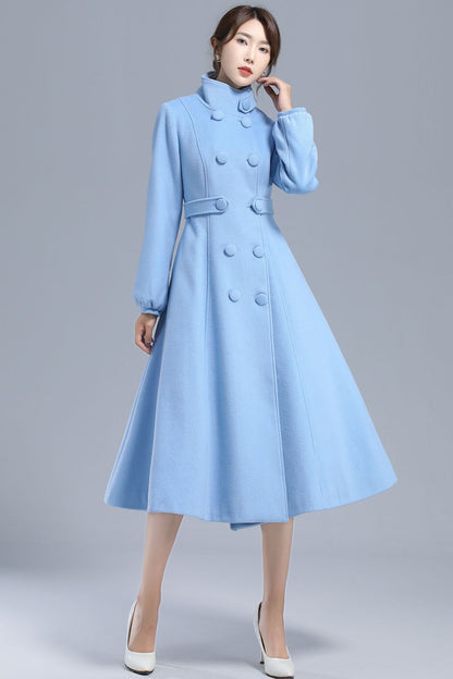 High Neck Warm Winter Wool Coat 3211