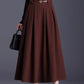 A line midi wool skirt women 6137