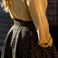 Midi Wool Plaid Circle Skirt For Women 4729