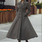 Timeless Wool Maxi Coat – Dark Brown Double Breasted Silhouette – 6296