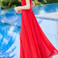 Red maxi chiffon prom dresses women 4985