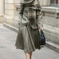 Army green asymmetrical linen jacket 5681