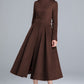 Vintage Wool Blend Coat – Handmade Brown Long Winter Coat with Belt | Xiaolizi 6303