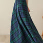 Vintage Inspired Long Wool Plaid Skirt 4619