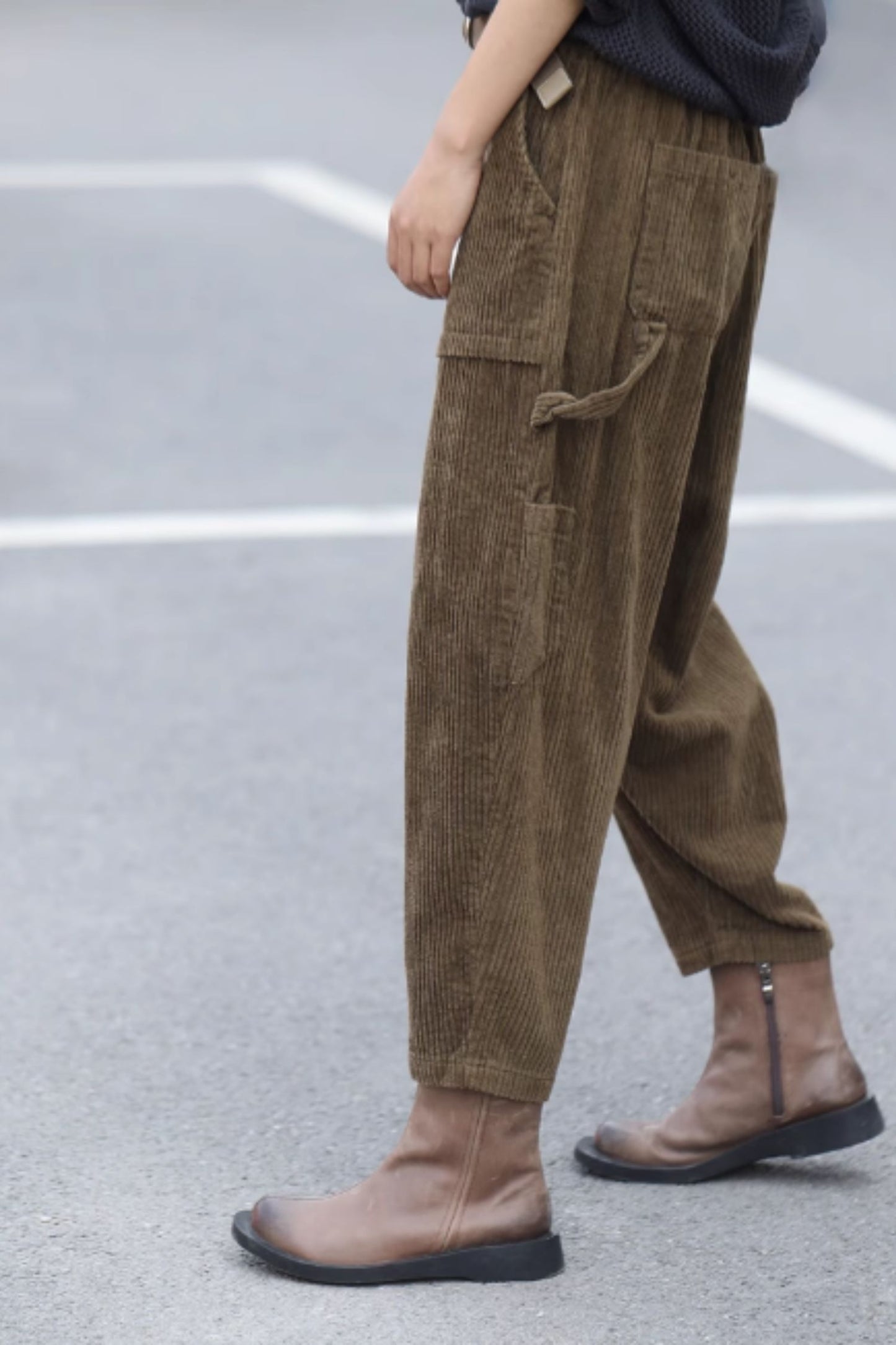 Womens corduroy long winter pants 5593