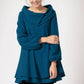 Blue loose fitting wool tunic dress 5208