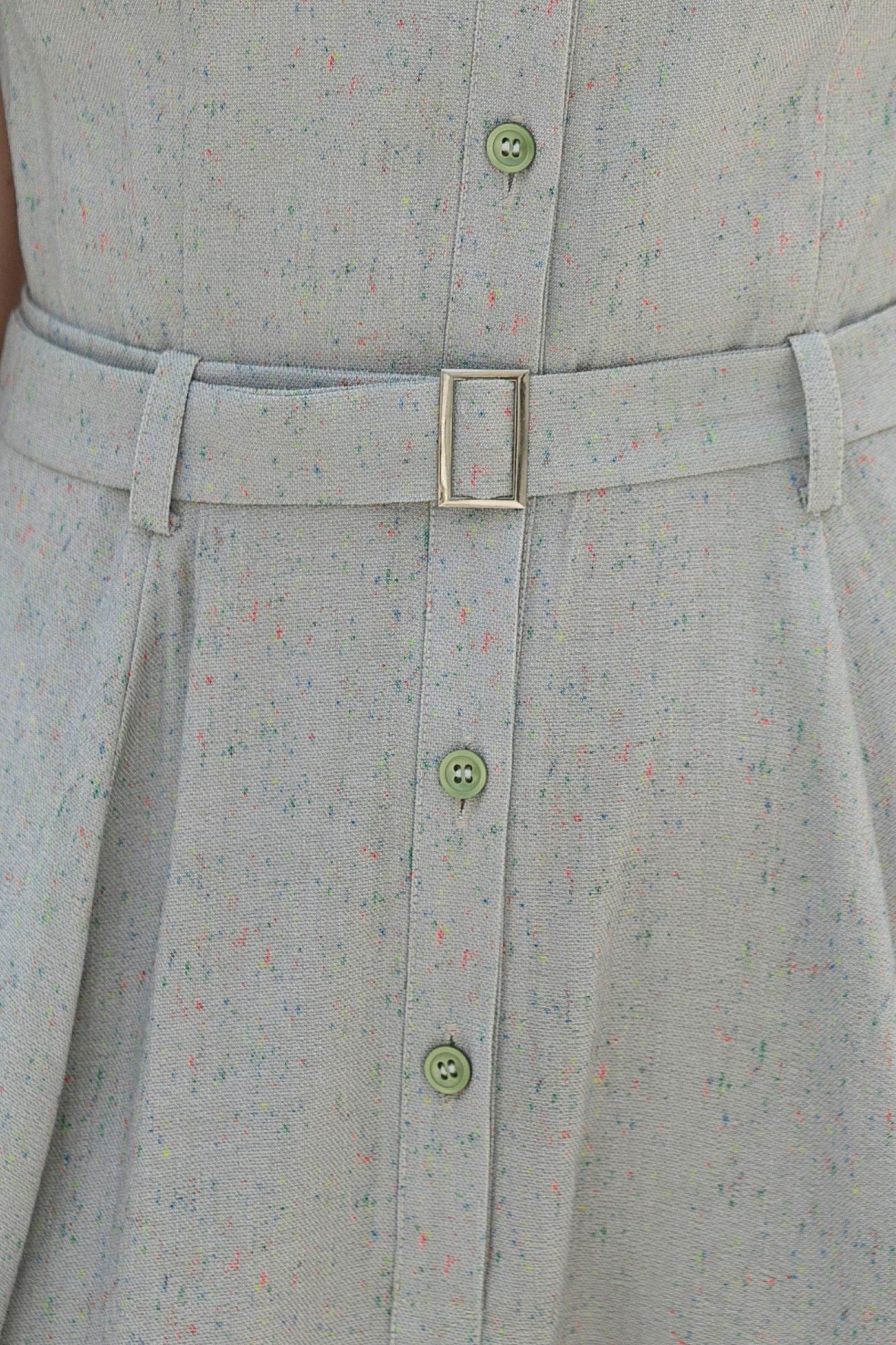 Grey midi Swing linen shirt Dress 5987 - S #CK2500324