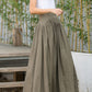 Pleated a line summer linen skirt 2878