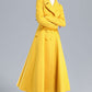 Yellow Winter Long Wool Coat Women 3234