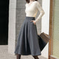 Winter Gray Midi Wool Skirt 4130