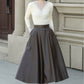 Brown classic faux leather skirt 5312