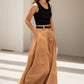 Maxi casual irregular summer linen skirt 5121