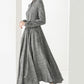 Spring Autumn Long Grey Linen Dress 3831