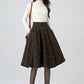 Handmade Knee length plaid winter wool skirt 5323