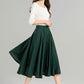 Button down high waist linen skirt 4963