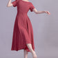 Fit and Flare Midi Linen Dress 3469