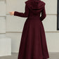 Handmade Hooded Long Wool Coat for Women – Elegant Winter Fashion 6534