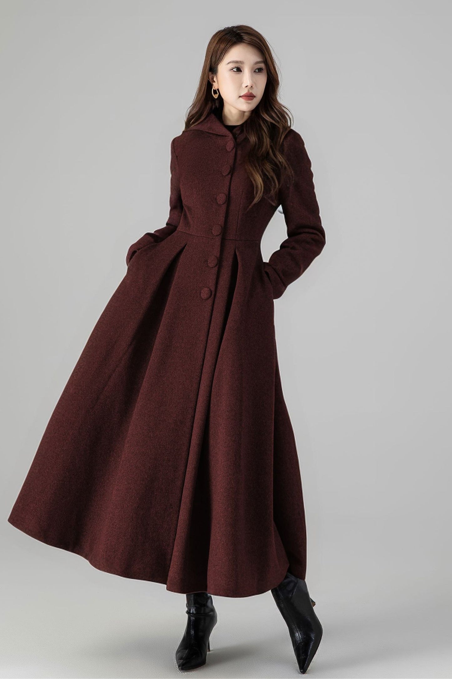 Winter Long Swing wool Coat 5242