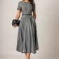 Gray swing summer linen dress 5068