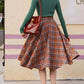 Plaid winter a line winter wool skirt 5276