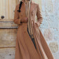 Brown Vintage inspired Winter Long wool coat 2405